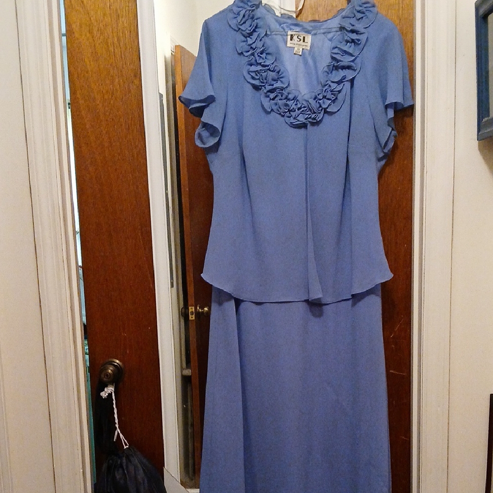 Karin Stevens Lilac Dress With Faux Jacket Overlay